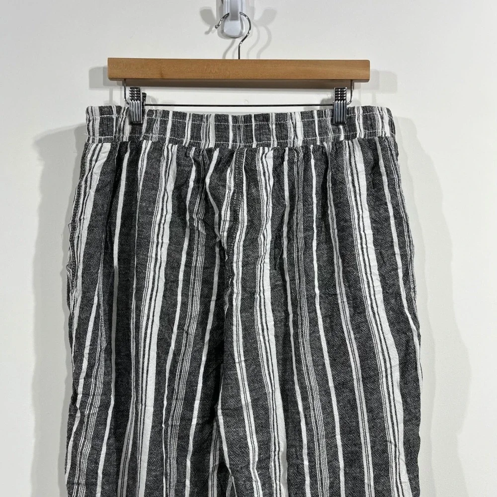 Briggs Fisherman Coastal Linen Blend Wide Leg Boho Stripe Pants Womens XL Resort - Picture 4 of 10